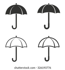 Umbrella  icon  on white background. Vector illustration.