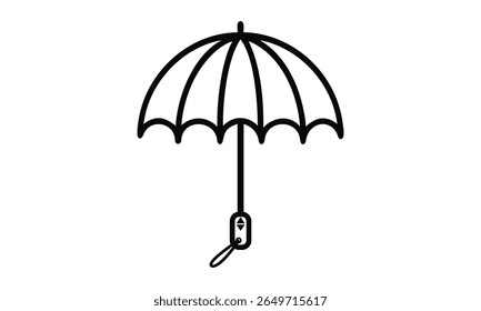 Ícone de guarda-chuva. Guarda-chuva aberto, proteger do tempo chuvoso no outono, verão, primaveraIlustração vetor