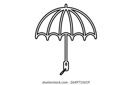 Ícone de guarda-chuva. Guarda-chuva aberto, proteger do tempo chuvoso no outono, verão, primaveraIlustração vetor