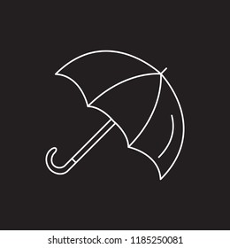 Umbrella icon. Outline illustration of Umbrella vector icon for web and advertising isolated on black background. Element of culture and traditions