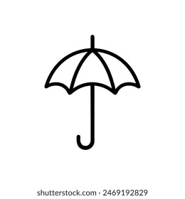 Umbrella icon. Outline Umbrella icon on white background. Vector illustration