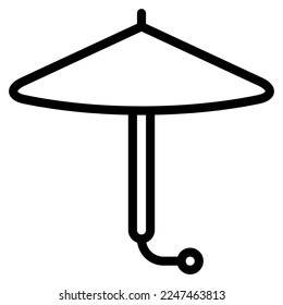 umbrella icon with outline style. Suitable for website design, logo, app and UI. Based on the size of the icon in general, so it can be reduced.	
