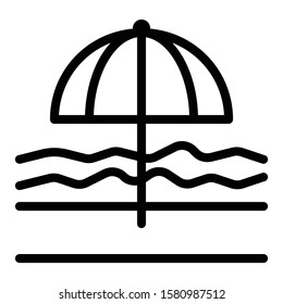 umbrella icon outline vector design