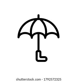 Umbrella-Symbol-Umriss-Vektorgrafik. einzeln auf weißem Hintergrund