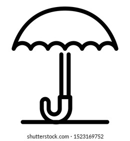 Umbrella icon. Outline umbrella vector icon for web design isolated on white background