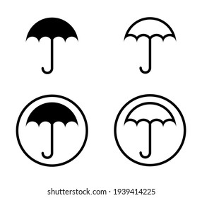 umbrella icon, outlined vector pictogram