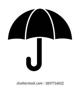 Schirmsymbol auf weißem Hintergrund, Silhouettenstil, Vektorgrafik
