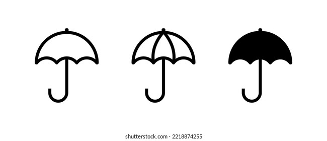 Schirmsymbol. Parasolsymbol. Vektor-Einzelzeichen.