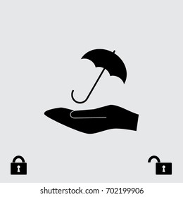 Umbrella icon, parasol vector illustration