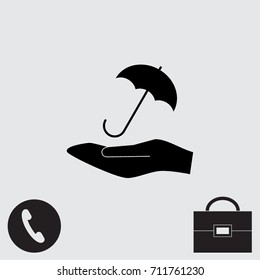 Umbrella icon, parasol vector illustration
