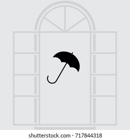 Umbrella icon, parasol vector illustration