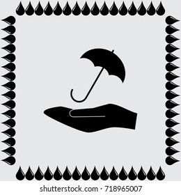 Umbrella icon, parasol vector illustration