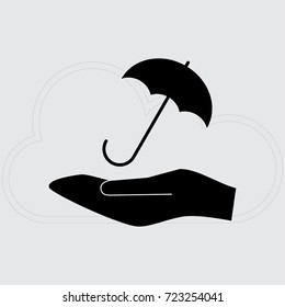 Umbrella icon, parasol vector illustration