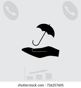 Umbrella icon, parasol vector illustration
