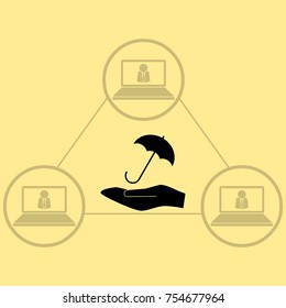 Umbrella icon, parasol vector illustration