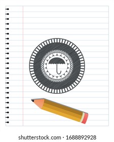 umbrella icon pencil effect. Vector Illustration. Detailed.