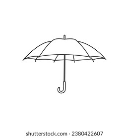 Umbrella icon. Protection parasol symbol. Rain weather signs. Season symbols. Rainy icons. Black, flat color. Vector isolated sign.