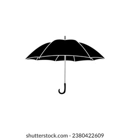 Umbrella icon. Protection parasol symbol. Rain weather signs. Season symbols. Rainy icons. Black, flat color. Vector isolated sign.