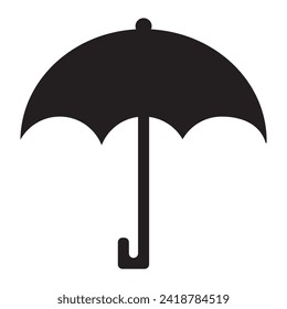 Umbrella icon. Protection parasol symbol. Rain weather signs. Season symbols. Rainy icons. Black, flat color. umbrella logo icon.