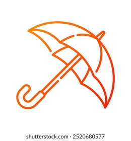 Umbrella icon. umbrella, protection, rain, parasol, rainy, weather, season, outdoor, autumn, sunny. Vector icon illustration