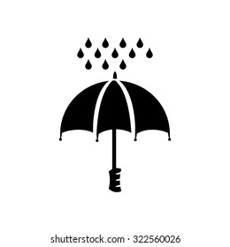 umbrella icon with rain