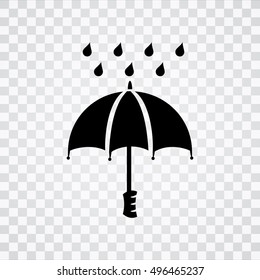 umbrella icon with rain