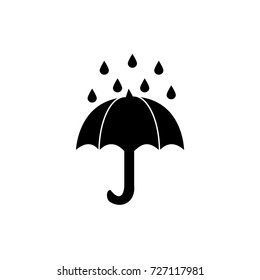 Umbrella icon with rain drop