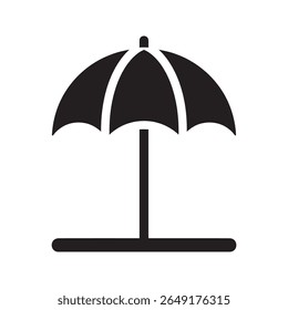 Ícone de guarda-chuva para proteção contra chuva sombra do sol e como um acessório relacionado ao tempo para chuvas ou sol vetor vetor ícone de glifo sólido