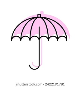 Umbrella icon, rain, weather, icon, protection color shadow thinline icon, editable vector icon, pixel perfect, illustrator ai file