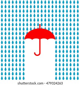 Umbrella icon. Raindrops and umbrella. Vector illustration.
