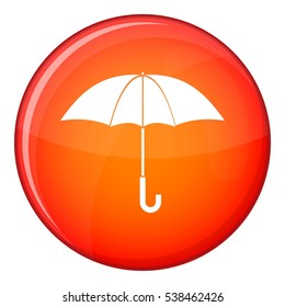 Umbrella icon in red circle isolated on white background vector illustration