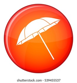 Umbrella icon in red circle isolated on white background vector illustration