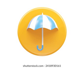 Umbrella icon render 3d rendering illustration