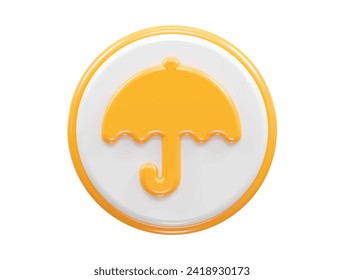 Umbrella icon render 3d rendering illustration