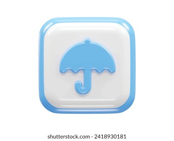 Umbrella icon render 3d rendering illustration