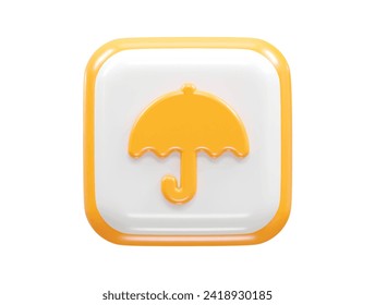Umbrella icon render 3d rendering illustration