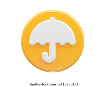 Umbrella icon render 3d rendering illustration
