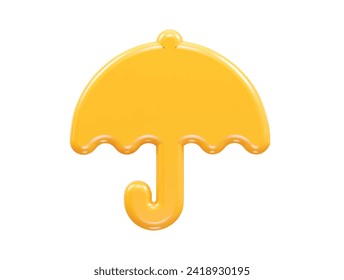 Umbrella icon render 3d rendering illustration