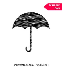 Umbrella icon. Scribble icon for you design.