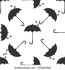 Umbrella icon seamless pattern on white background. Vector Illustration