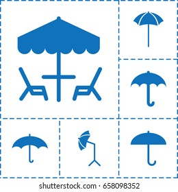 Umbrella icon set of 6.