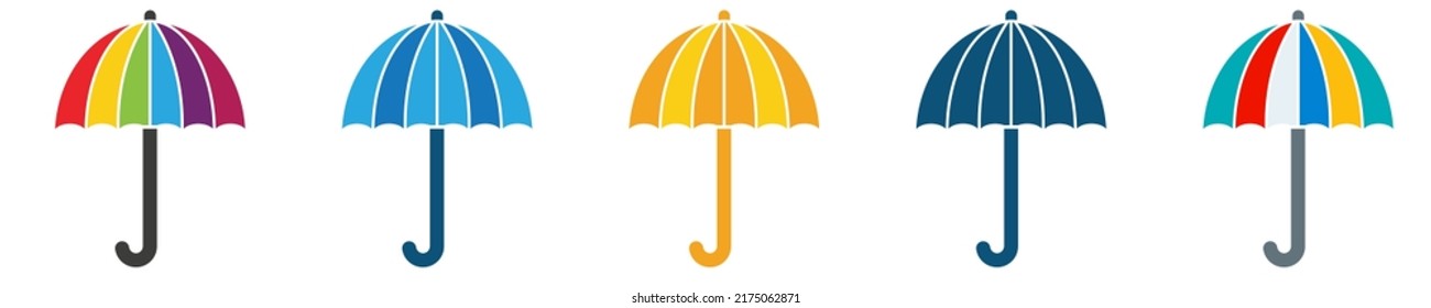 Umbrella icon set.  Beach umbrella vector illustration. eps10