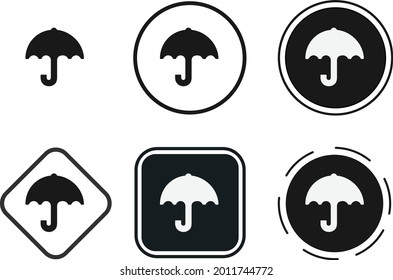 umbrella icon set. Collection of high quality black outline for web site design and mobile dark mode apps. Vector illustration on white background
