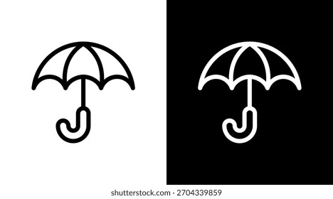 Guarda-chuva com design de conjunto de ícones