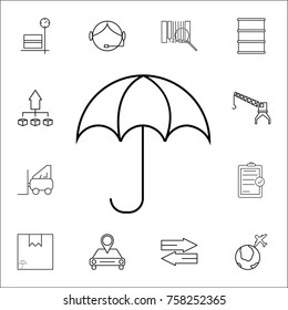Umbrella icon. Set of Logistic icons. Premium quality graphic design. Signs, outline symbols collection, simple thin line icon for websites, web design, mobile, info graphics icon on white background