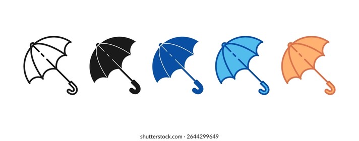 Umbrella Icon Set Multiple Style Collection