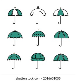 umbrella icon set. umbrella icon pack symbol vector elements for infographic web
