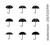 Umbrella icon set. umbrella sign icon