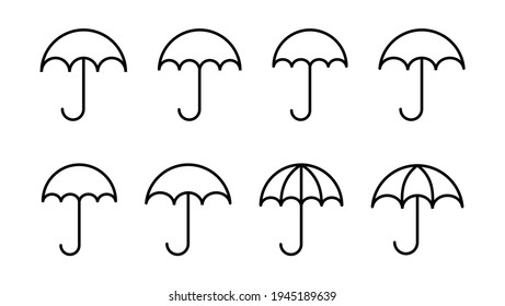 Umbrella icon set. umbrella sign icon