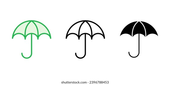 Umbrella icon set. umbrella sign icon